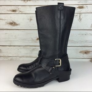 DVF Leather Biker Moto Boots with Buckle size 7.5